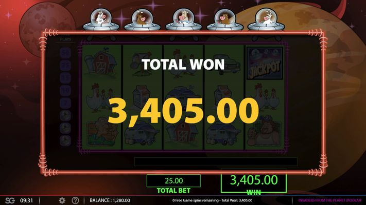 Total free spins payout