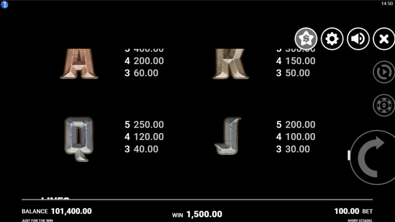 Paytable - Low Value Symbols