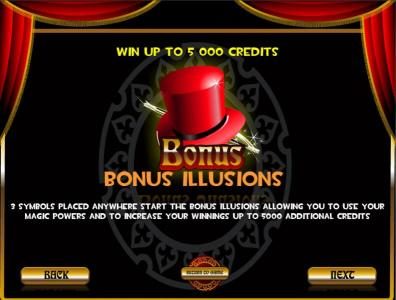 bonus feature rules - win up to 5,000 credits