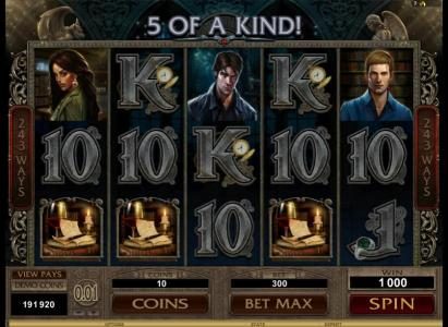 chaaching, 5 of a kinds pays out 1000 coins