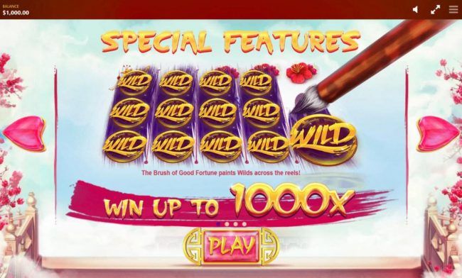The brush of good fortune paints wilds across the reels! Win up to 1000x