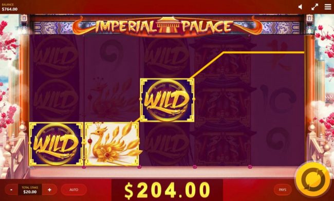 A 204.00 jackpot triggered by multiple winning paylines.