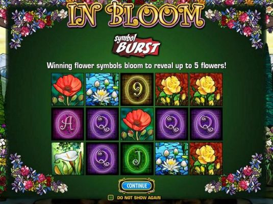 Symbol Burst - Winning flower symbols bloom to reveal up to 5 flowers.