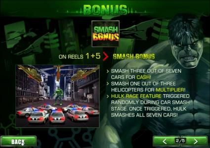 smash bonus on reels 1 and 5 triggers smash bonus feature
