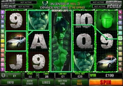 expanding hulk triggers 199 credit jackpot