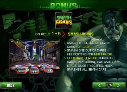 smash bonus on reels 1 and 5