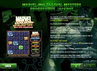 marvel multi level mystery progressive jackpot