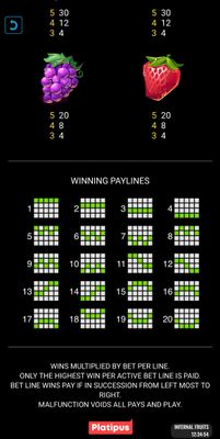 Paylines 1-20