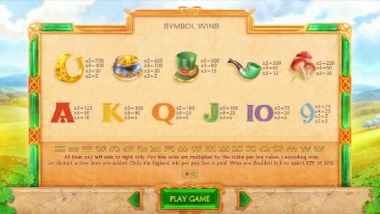 slot game symbols paytable and payline diagrams