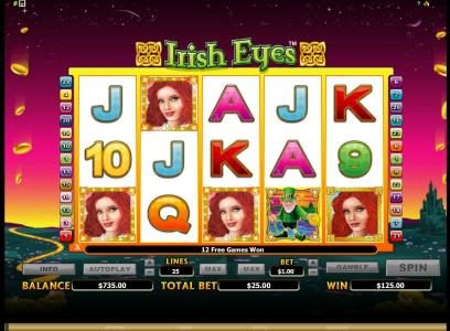 three scatter symbols trigger 12 free spins