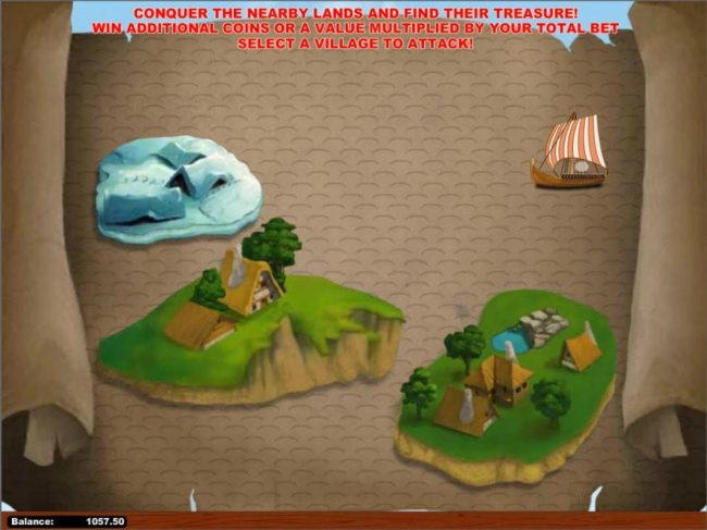 Bonus Game - Conquer the nearby lands and find their treasure! Select a village to attack.