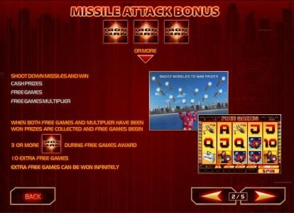 three or more iron man symbols anywhere triggers missle attack bonus