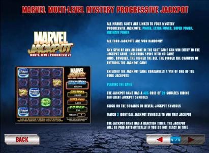 Marvel multi-level mystery progressive jackpot