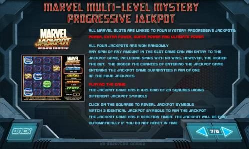 marvel multi-level mystery progressive jackpot