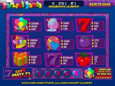 slot game symbols paytable