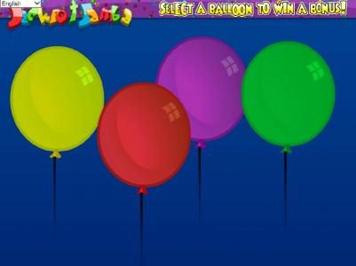 select a balloon to win a prize
