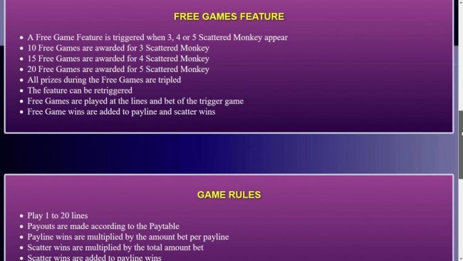 Free Games Bonus Rules