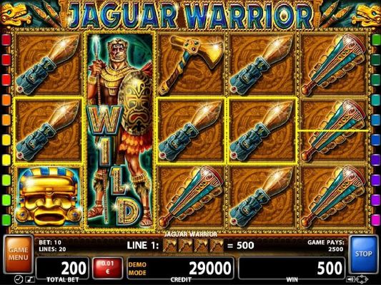 Expanded wild triggers multiple winning paylines awarding an 2500 coin jackpot.