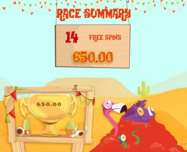 14 free spins pays out 650.00