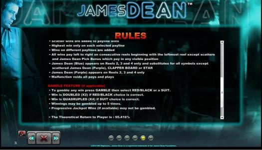 Gamble feature rules - The theoretical return to player is : 95.416%