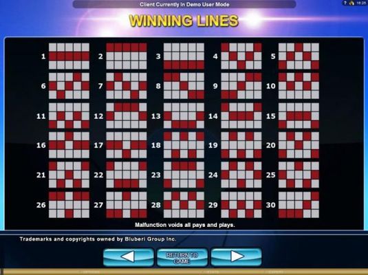 Payline Diagrams 1-30
