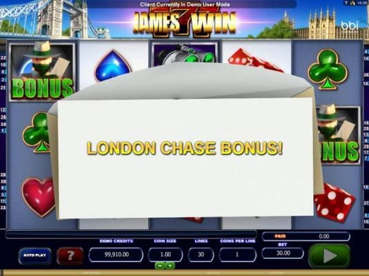 London Chase Bonus game awarded
