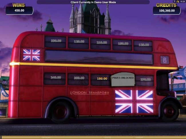 Third Mission, Select one of the double-decker bus windows to reveal a prize.