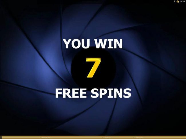 7 free spins awarded.
