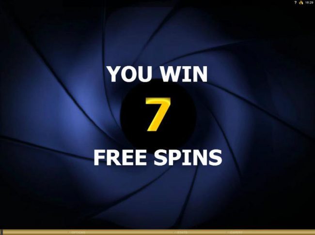 7 free spins awarded.