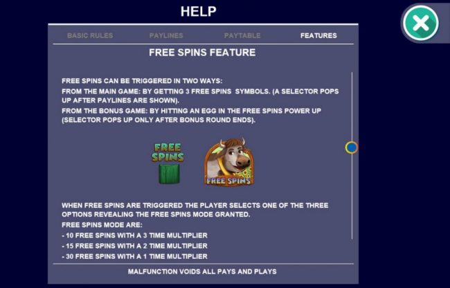 Free Spins Feature Rules