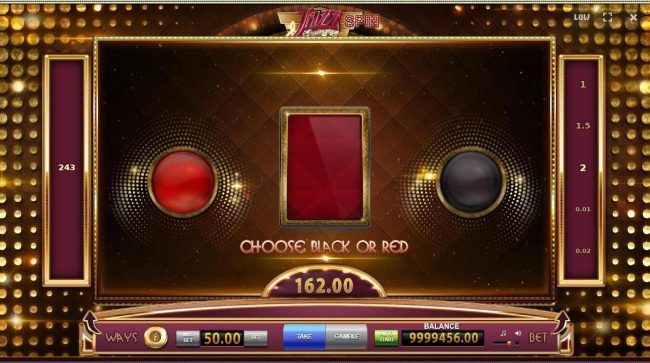 Gamble Feature - To gamble any win press Gamble then select Red or Black.