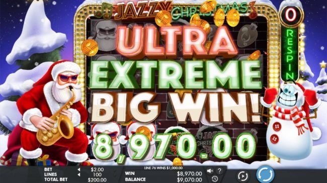 Respin feature triggers an ultra extreme big win