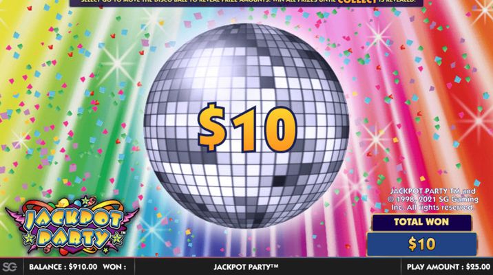 Spin the glitter ball for a chance to win cash prizes