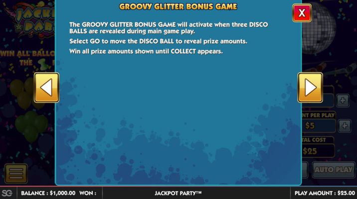 Groovy Glitter Bonus Game