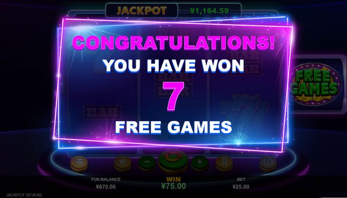 7 Free Spins Awarded