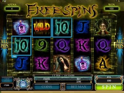 game board during free spin feature