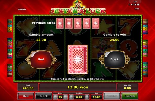 Red or Black Gamble feature