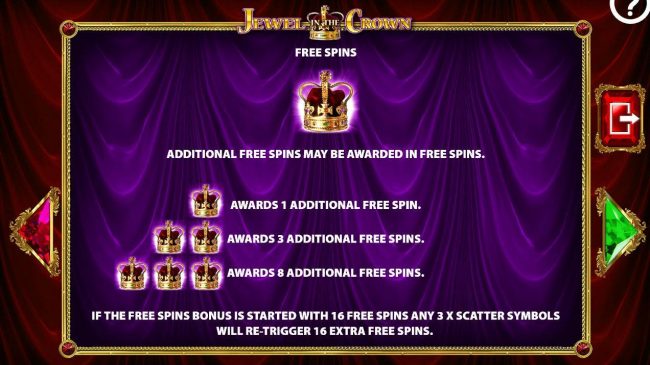Additional free spins may be awarded in free spins.