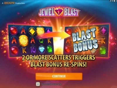 2 or more scatters triggers Blast Bonus Re-Spins