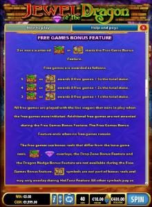 Free Games Bonus Feature Rules