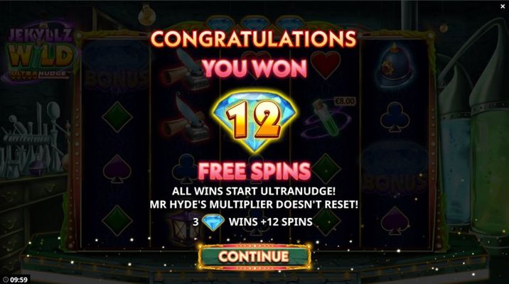 12 Free Spins Awarded