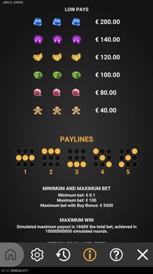 Low Value Symbols Paytable