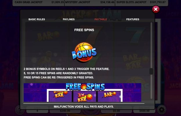 Free Spin Feature Rules