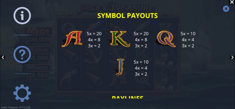 Paytable - Low Value Symbols