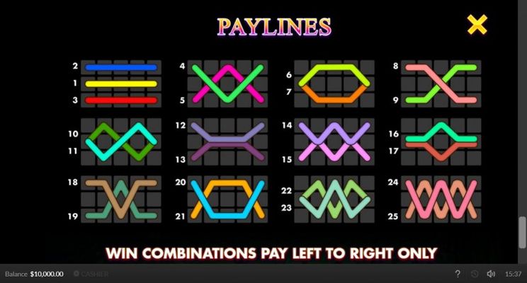 Paylines 1-25