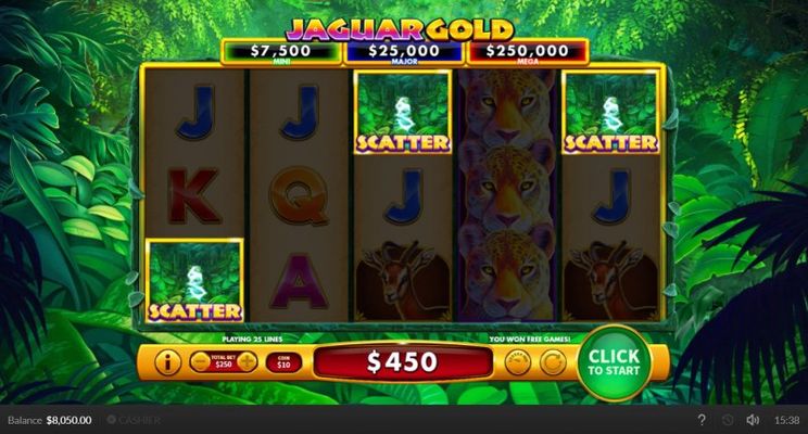 Scatter symbols triggers the free spins bonus feature