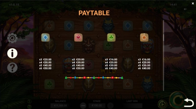 Paytable - Low Value Symbols