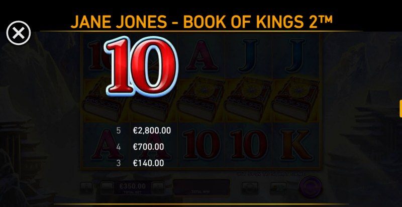 Jane Jones Book of Kings 2 :: Paytable - Low Value Symbols