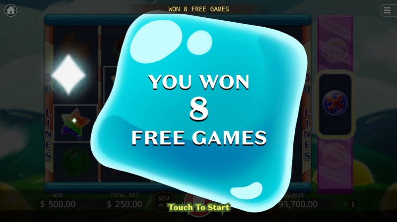 8 Free Spins Awarded