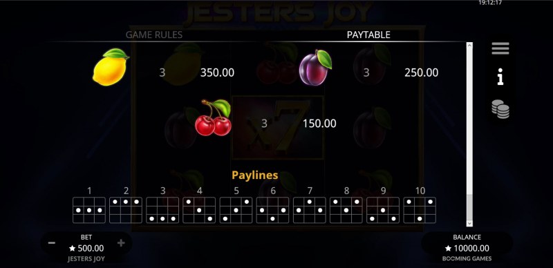 Jesters Joy :: Paylines 1-10
